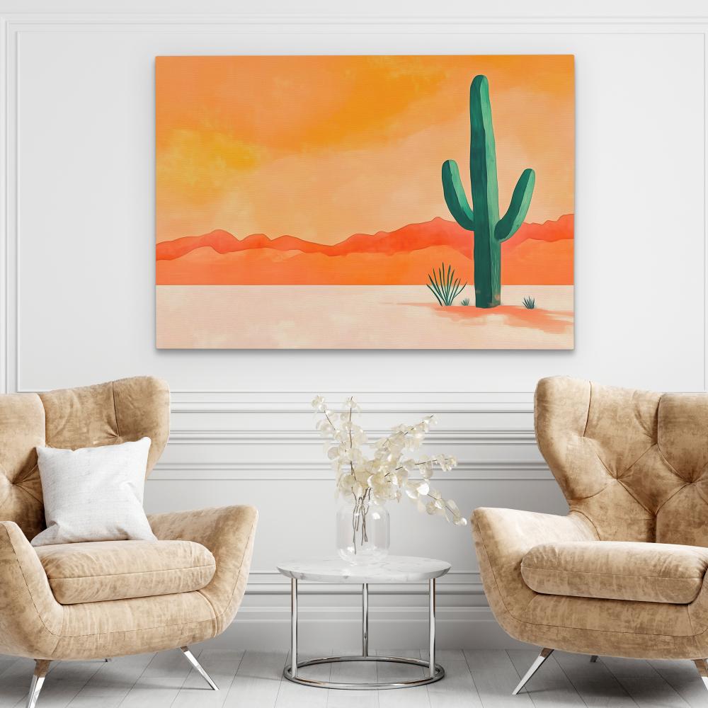 Cactus in the Desert - Luxury Wall Art