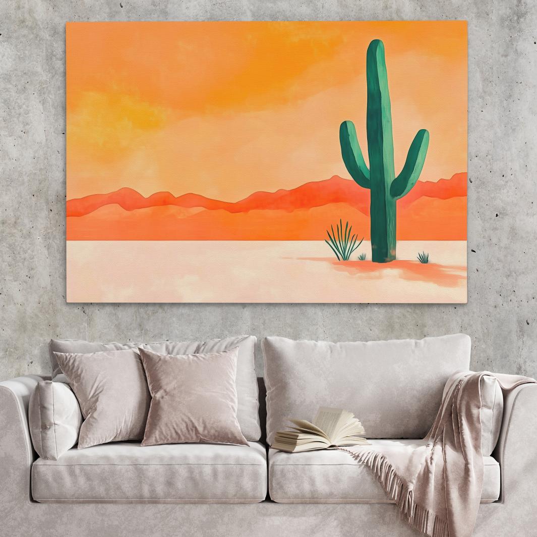 Cactus in the Desert - Luxury Wall Art