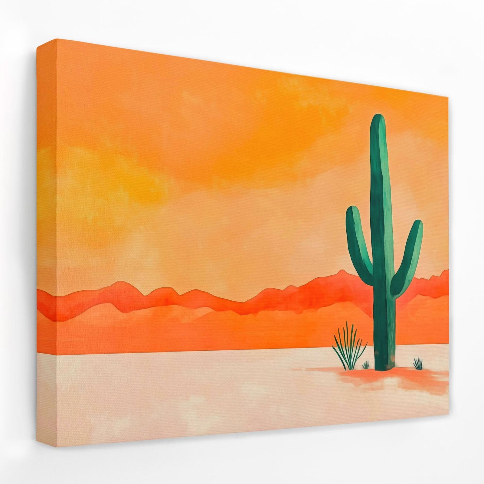 Cactus in the Desert - Cactus Canvas Wall Art