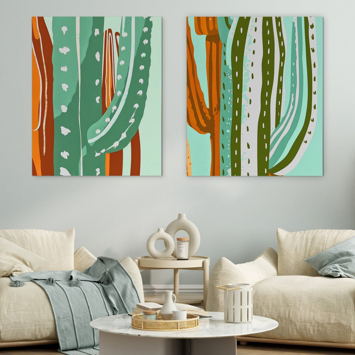 Cactus Oasis Duo - Luxury Wall Art