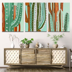 Cactus Oasis Trio - Luxury Wall Art