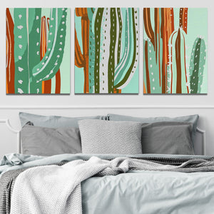 Cactus Oasis Trio - Luxury Wall Art