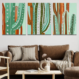 Cactus Oasis Trio - Luxury Wall Art