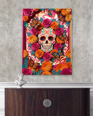 Calavera Marigold Monarchs — calavera marigold monarchs psd light cement dark console 1port flush print