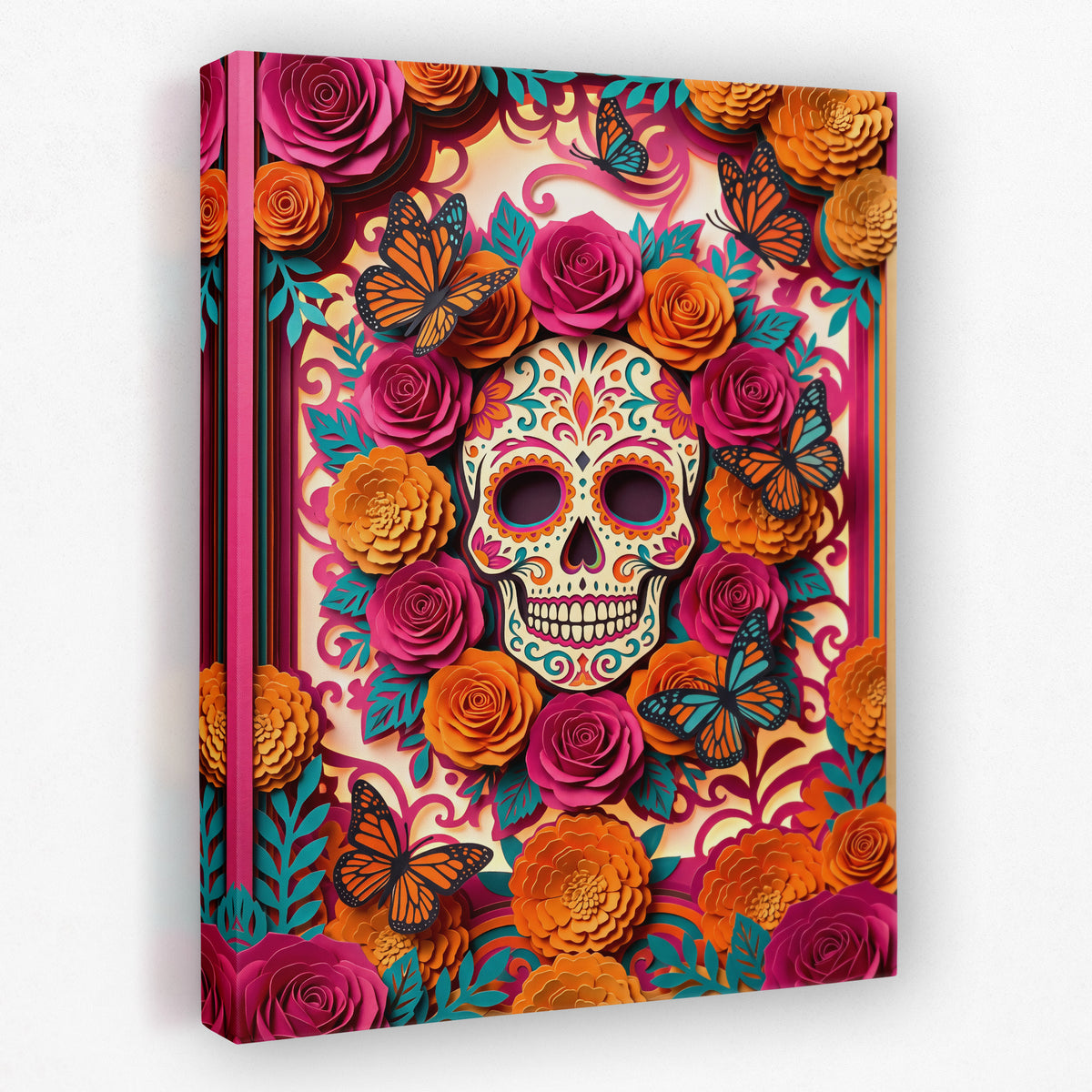 Calavera Marigold Monarchs — calavera marigold monarchs side view mirror wrap