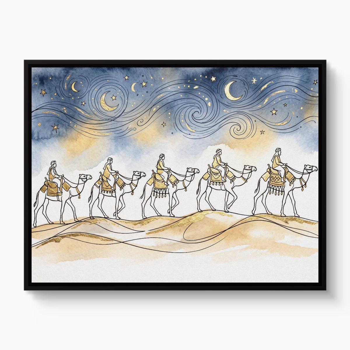 Camel Caravan Gold Line — camel caravan gold line white studio framed black