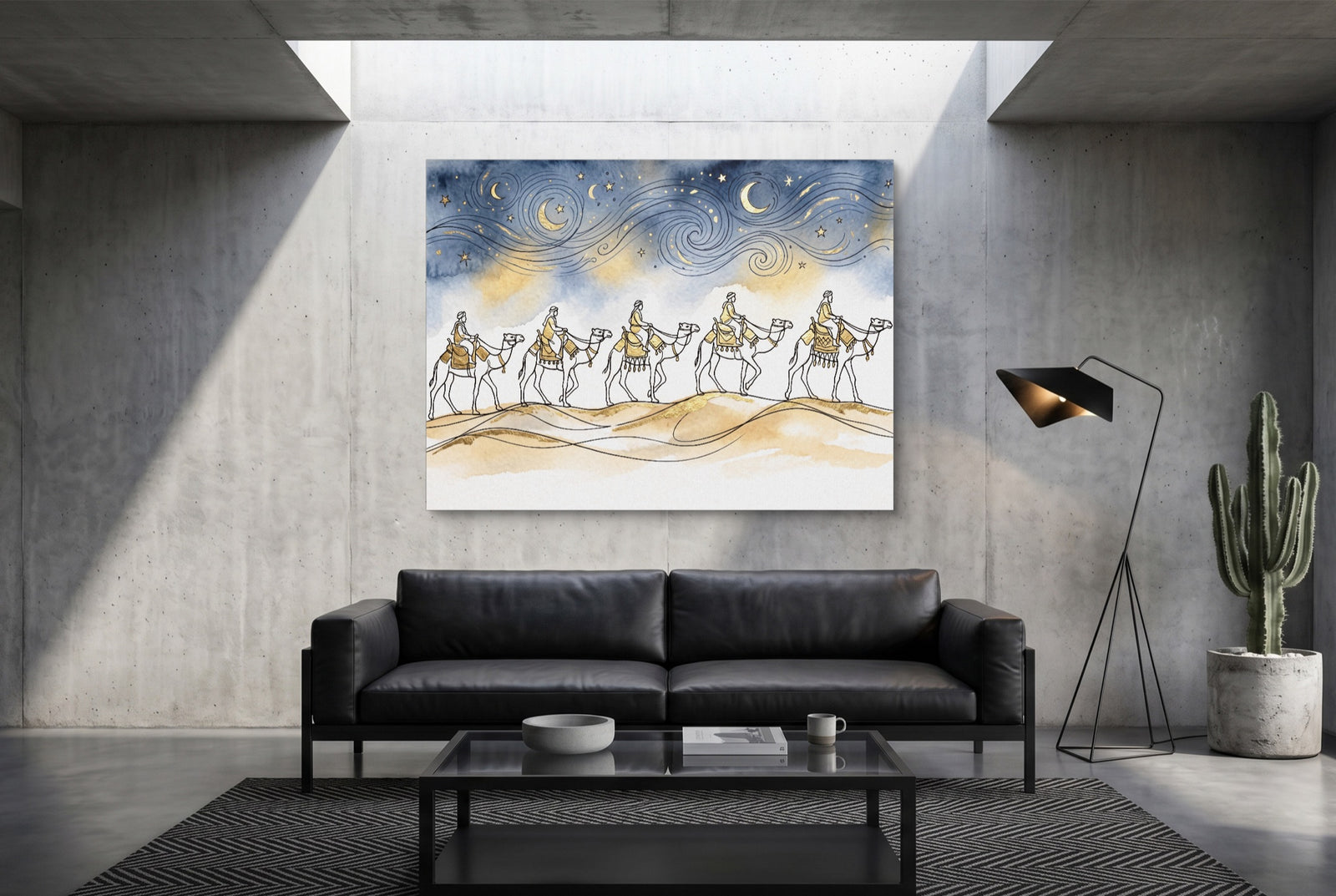 Camel Caravan Gold Line — camel caravan gold line white studio framed black