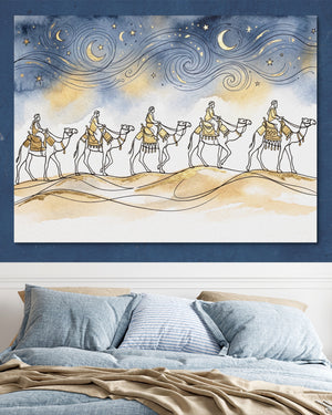 Camel Caravan Gold Line — camel caravan gold line psd navy blue bedroom 1land flush print