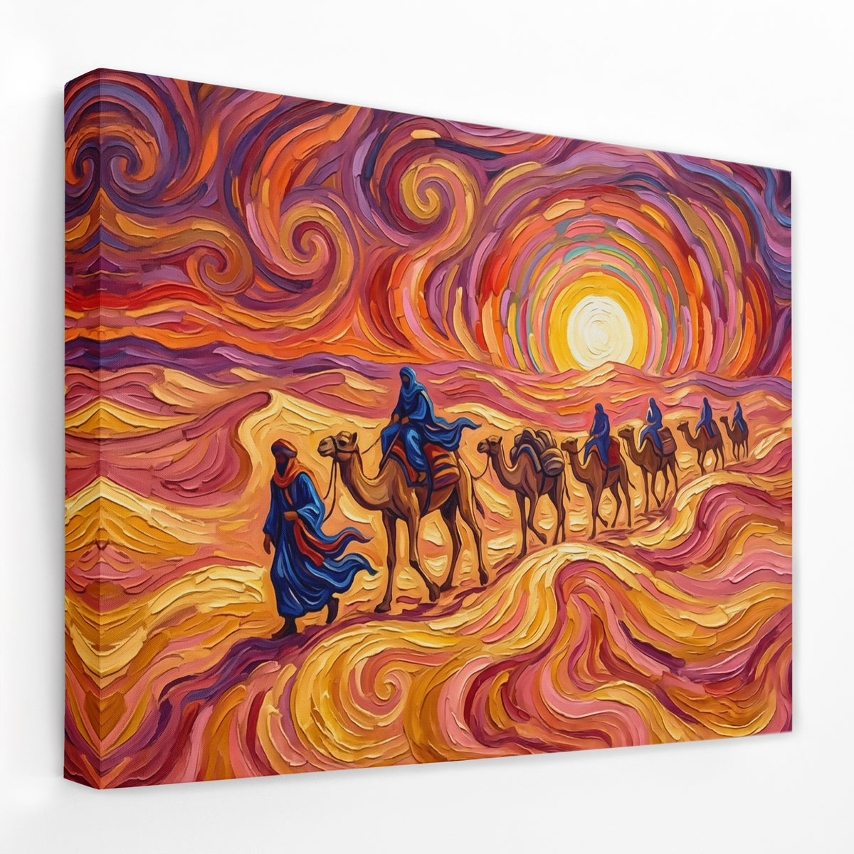 Camel Caravan Sunset — Camel Caravan Sunset Landscape   Side View   Mirror Wrap 107