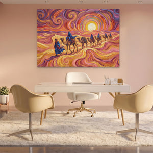 Camel Caravan Sunset — Camel Caravan Sunset Pink Office Land 139