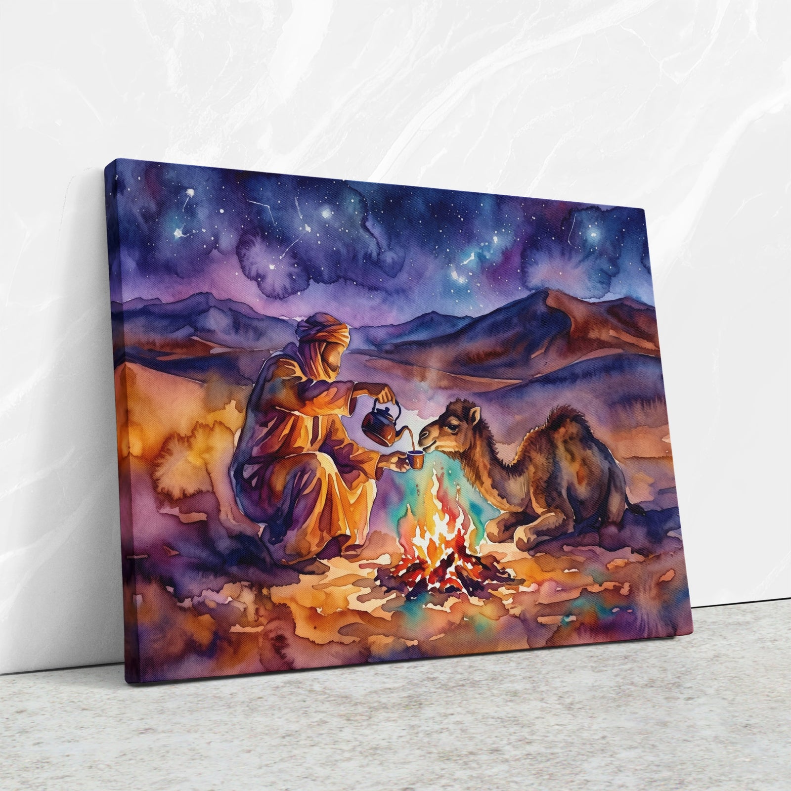 Camel Desert Campfire — Camel Desert Campfire Close Up Landscape 60