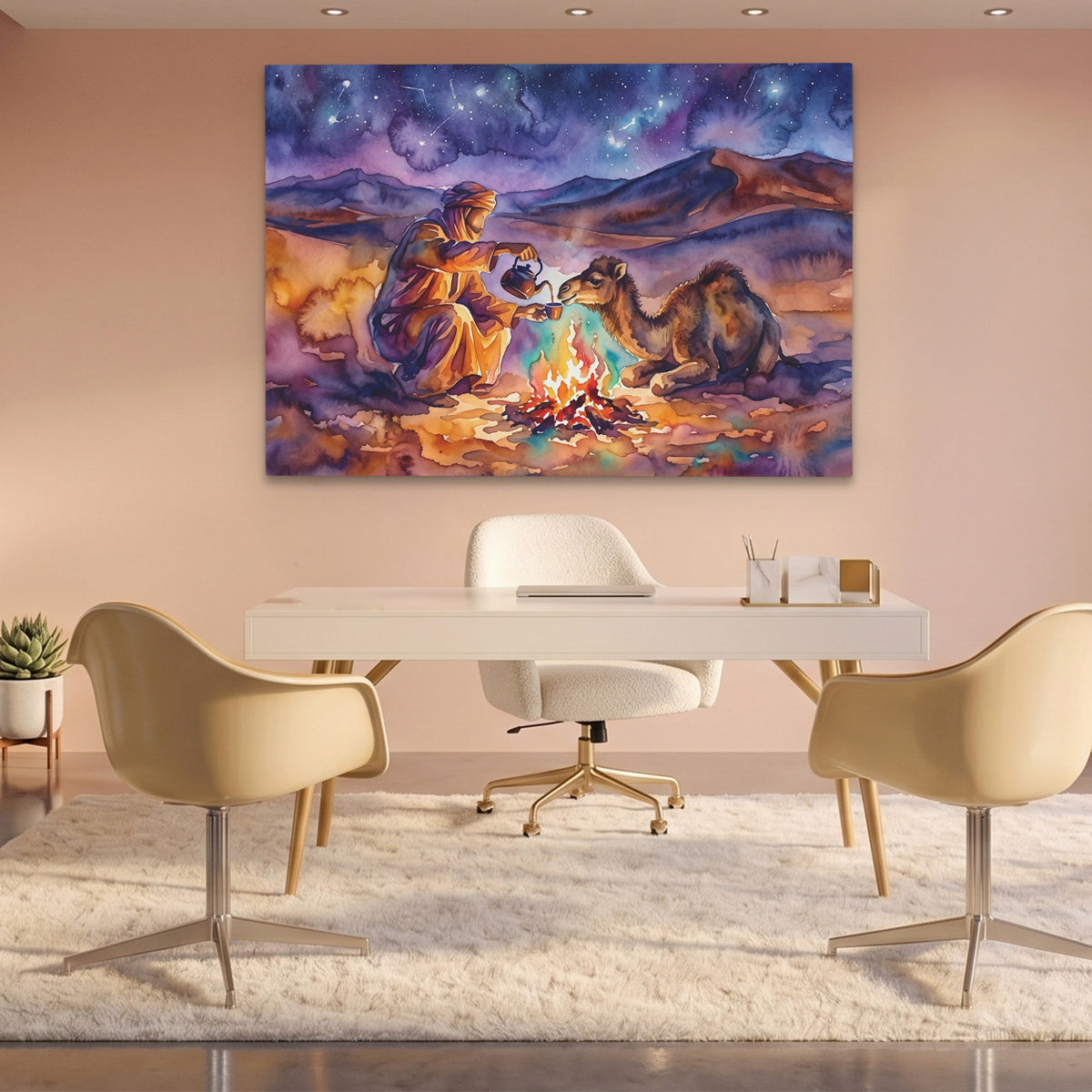 Camel Desert Campfire — Camel Desert Campfire Pink Office Land 140