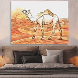 Camel Desert Sunset — camel desert sunset sq beige bedroom walls 1land flush print