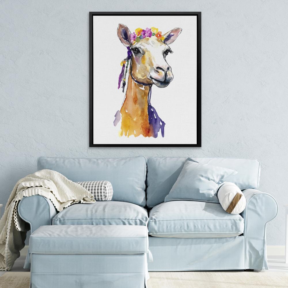 Camel With Flowers - Luxury Wall Art