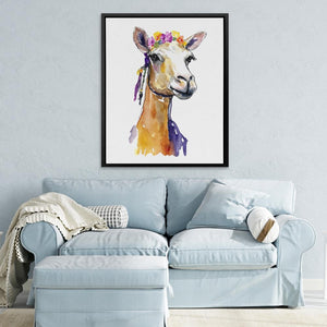 Camel With Flowers - Luxury Wall Art