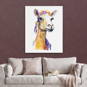 Camel With Flowers - Luxury Wall Art