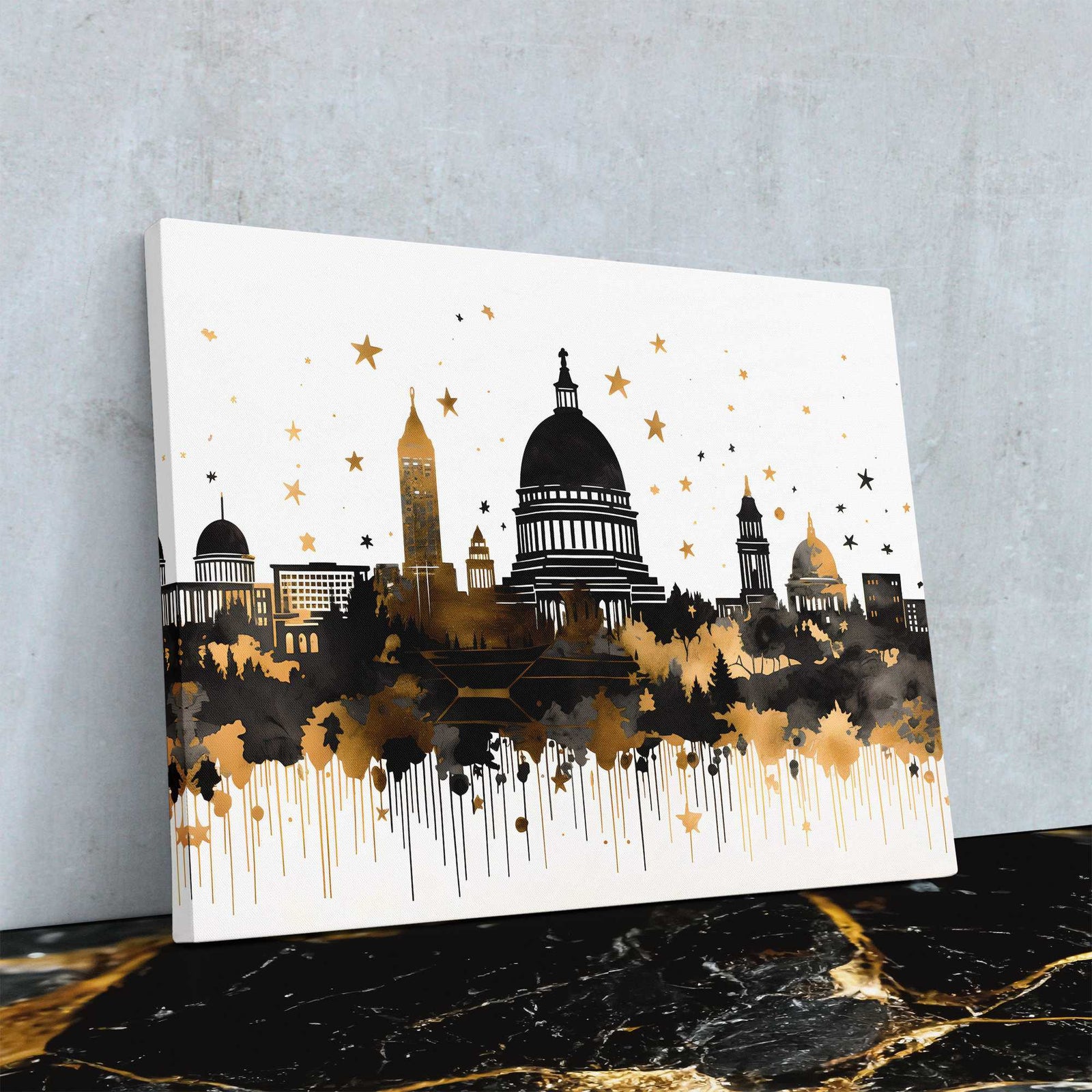 Capitol Reflections - Architecture Canvas Wall Art