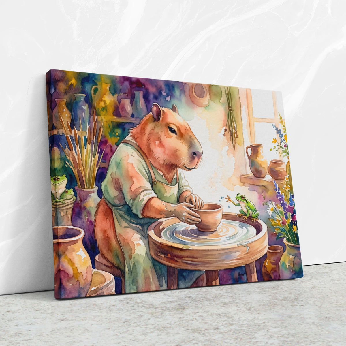 Capybara Crafting Clay — Capybara Crafting Clay Against Wall4x5 Reflect2 13