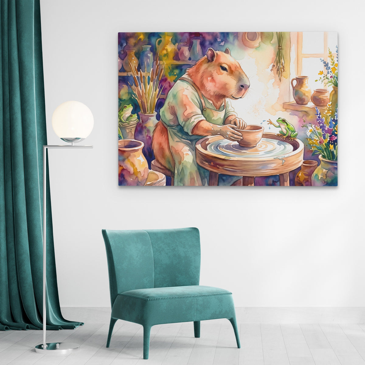 Capybara Crafting Clay — Capybara Crafting Clay Green Light land 77
