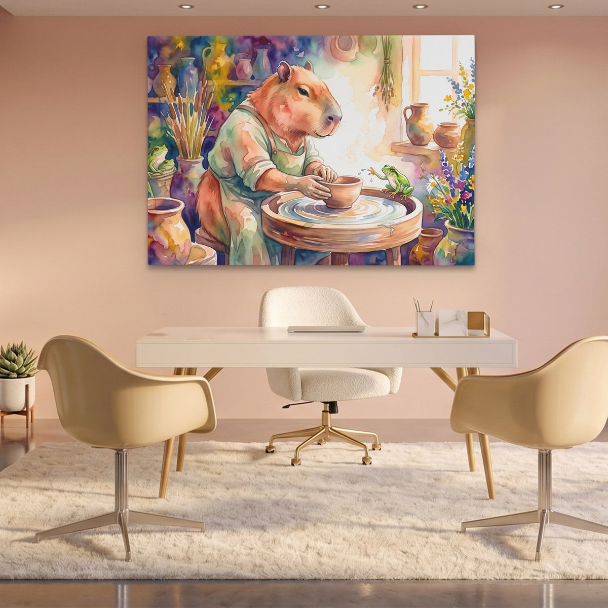 Capybara Crafting Clay — Capybara Crafting Clay Pink Office Land 141