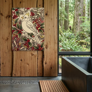 Cardinal Winter Berries — cardinal winter berries sq outdoor bathroom log 1port flush print
