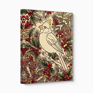 Cardinal Winter Berries — cardinal winter berries angled flush print
