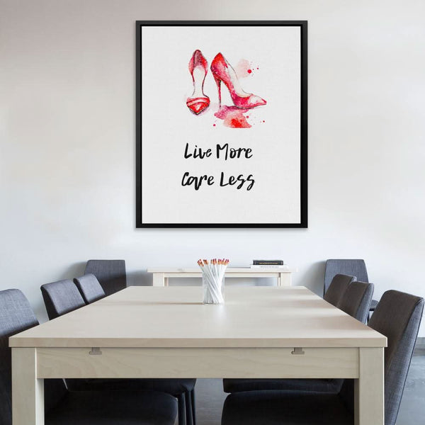Care Less: Red High Heels Watercolor Art Print