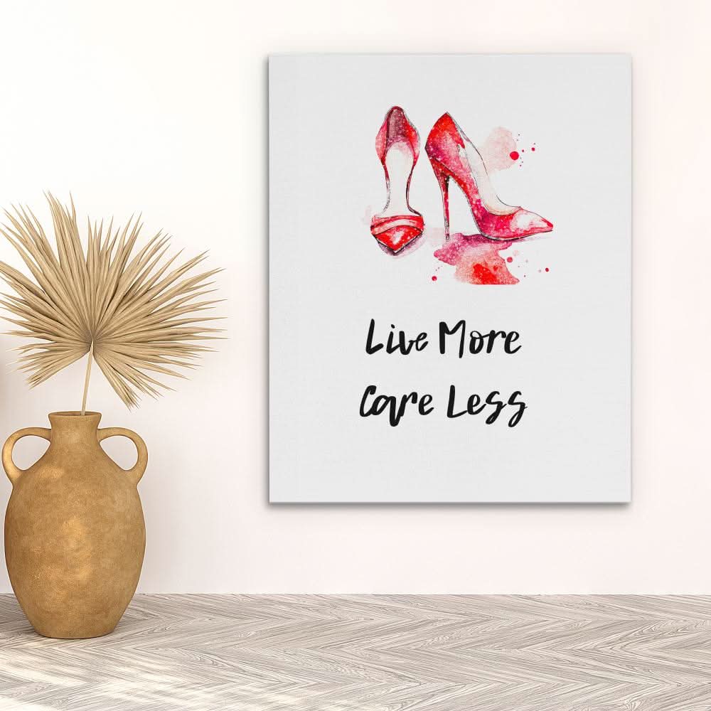 Care Less Display Care Less: Red High Heels Watercolor Art Print