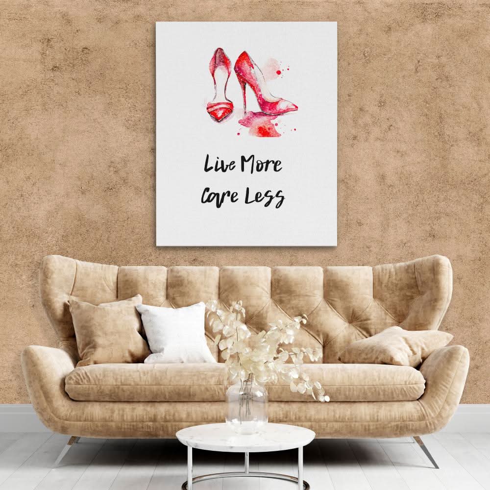 Care Less Visualiser Care Less: Red High Heels Watercolor Art Print