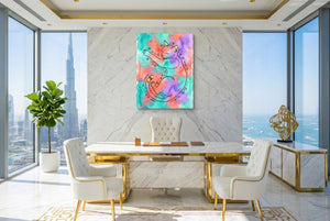 Cat Dreamy Watercolor — cat dreamy watercolor office with city view 2 1port flush print