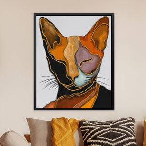 Cat Geometric Planes canvas wall art, room view