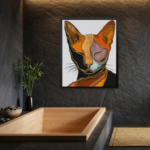 Cat Geometric Planes canvas wall art, room view