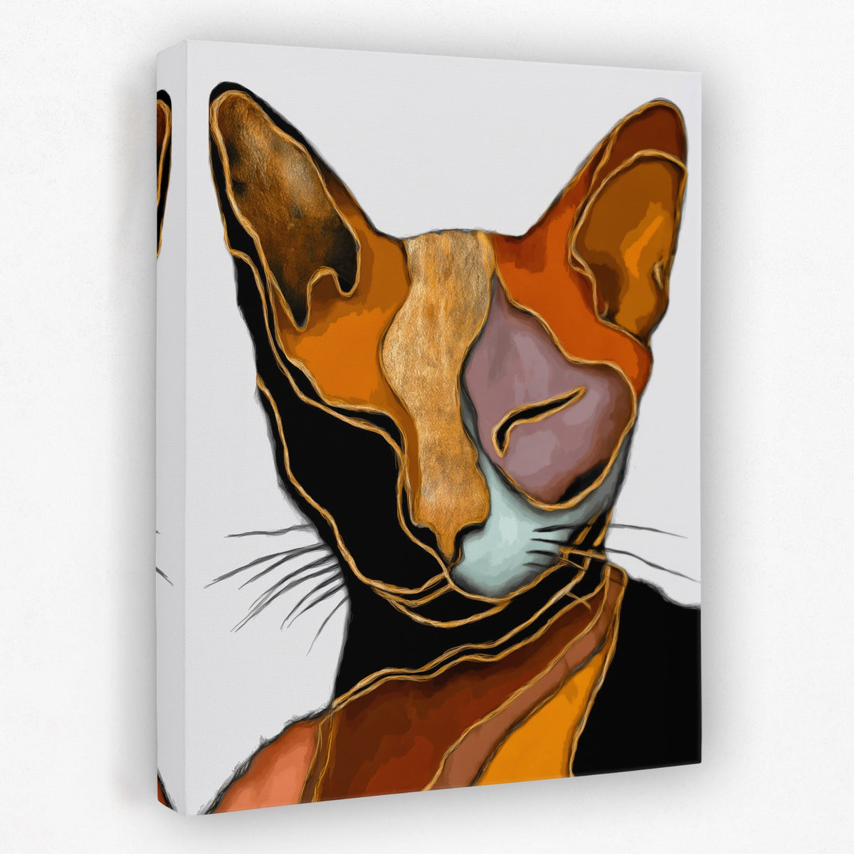 Cat Geometric Planes — Cat Geometric Planes Portrait   Side View   Mirror 265
