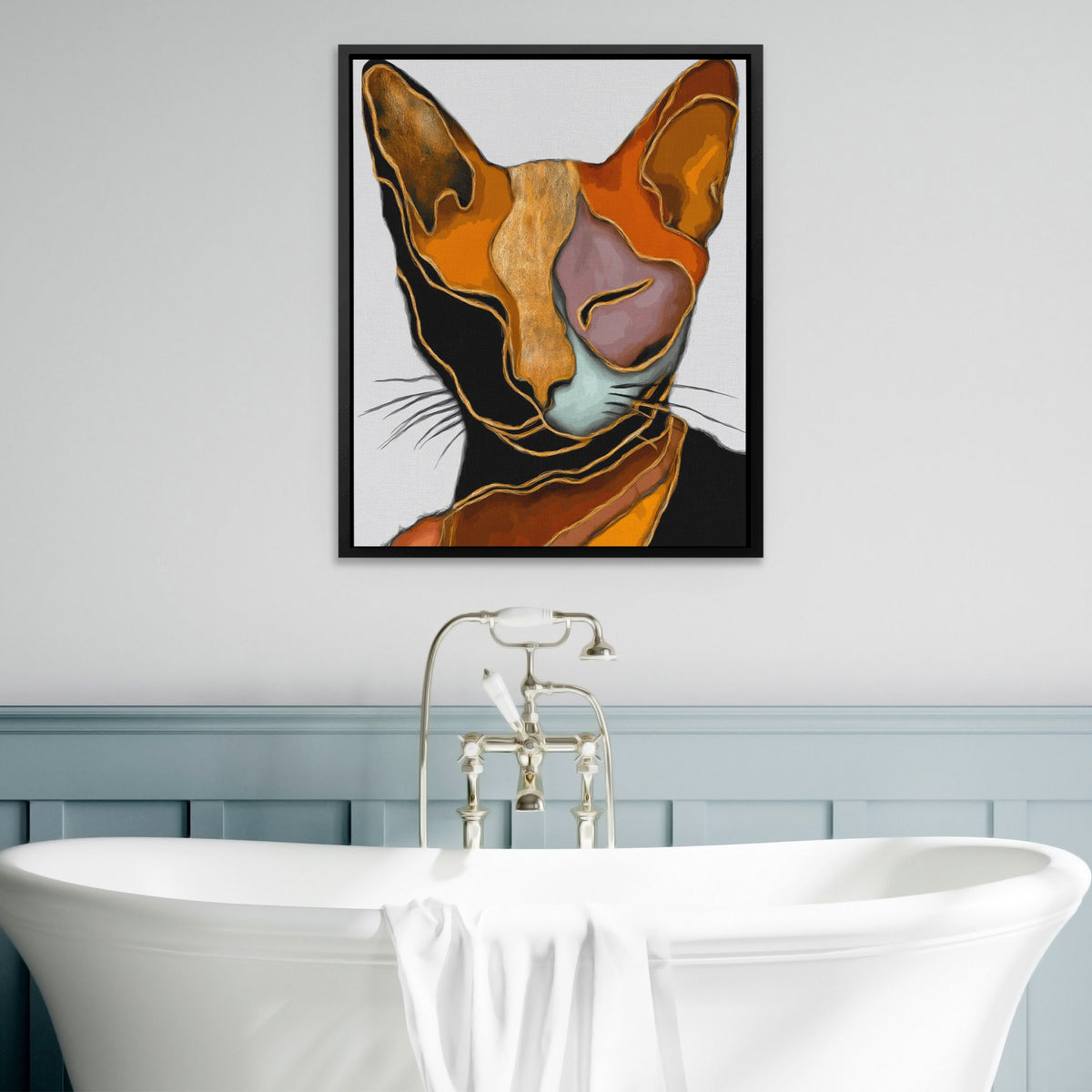 Cat Geometric Planes — Cat Geometric Planes Bathtub Wall Art 25