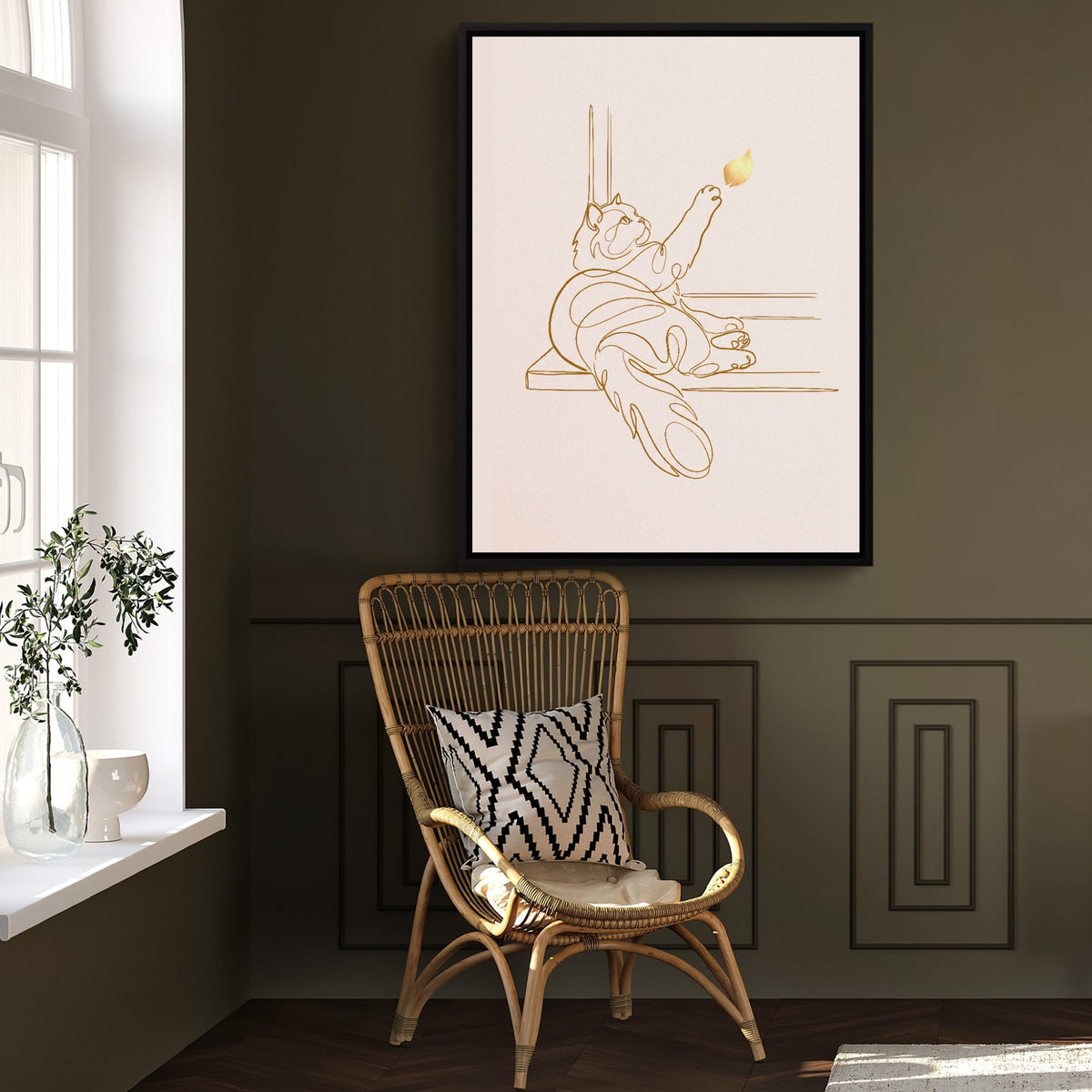 Cat Golden Reach — cat golden reach sq window chair wall 1port framed black