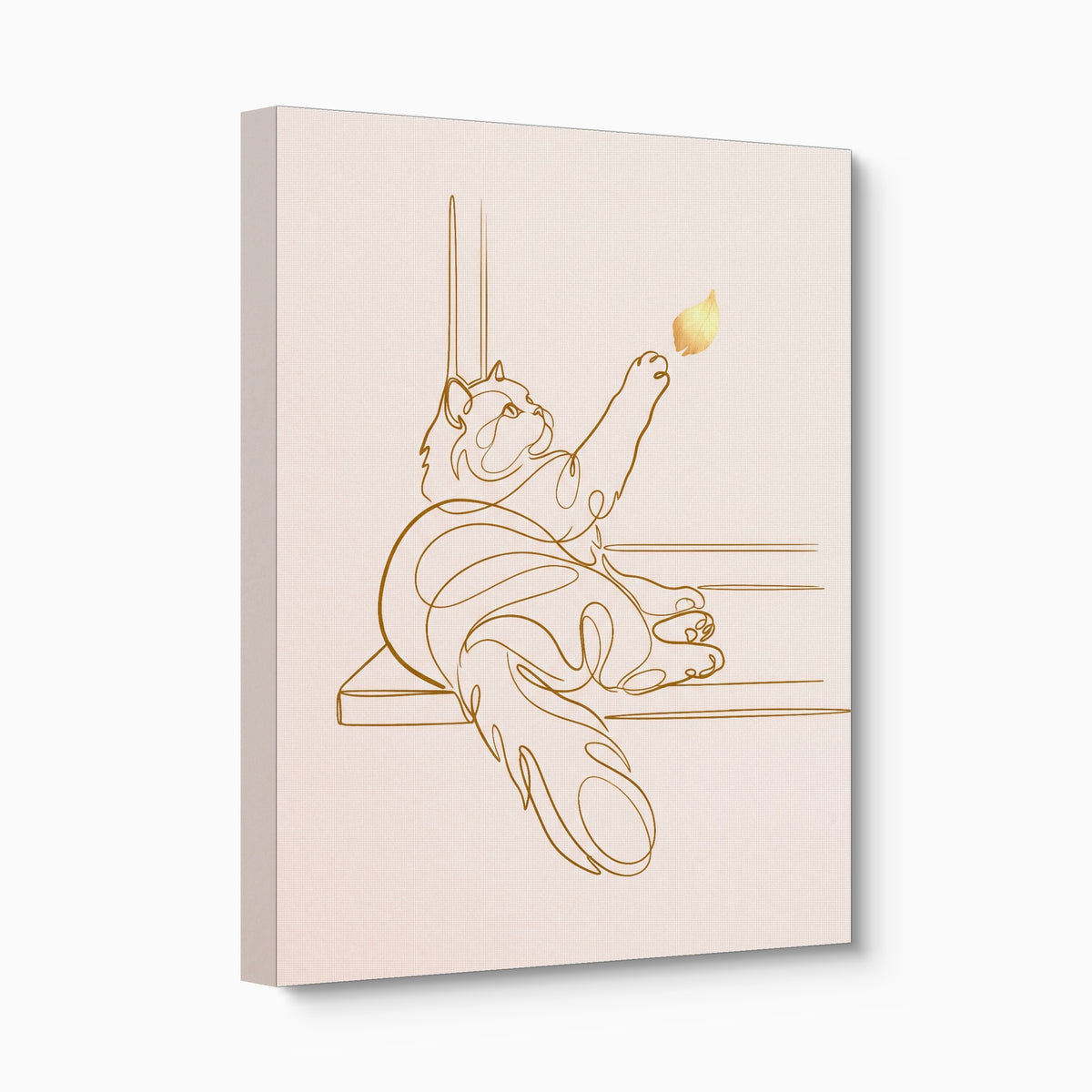 Cat Golden Reach — cat golden reach angled flush print