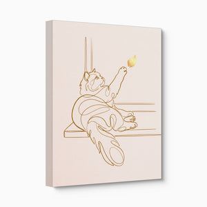 Cat Golden Reach — cat golden reach angled flush print