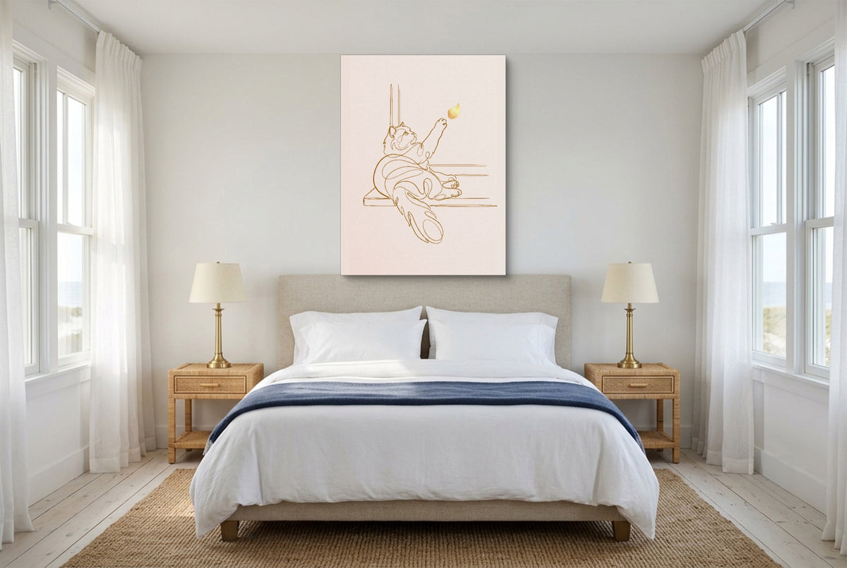 Cat Golden Reach — cat golden reach bedroom with windows 1port flush print