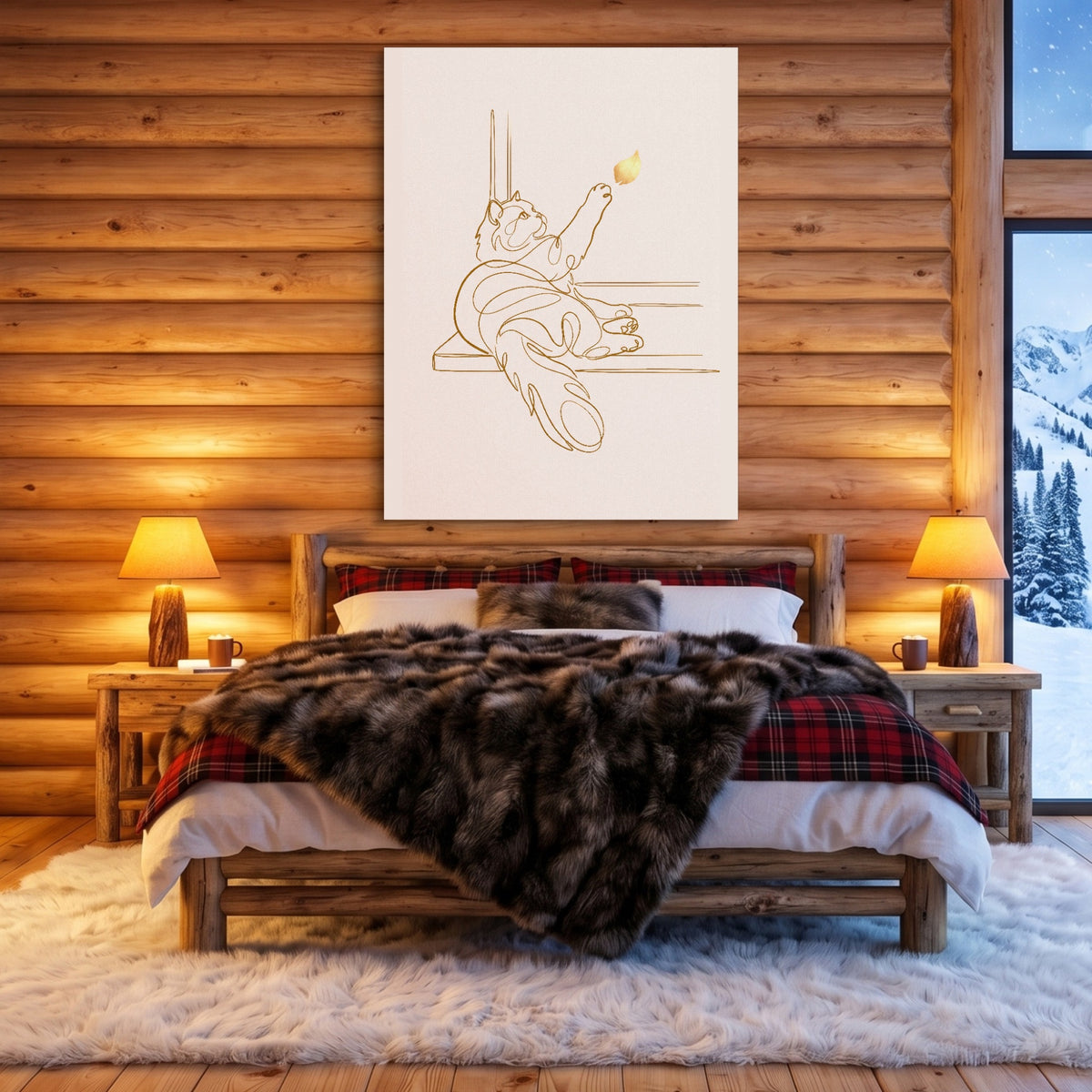 Cat Golden Reach — cat golden reach sq cozy cabin 1port flush print