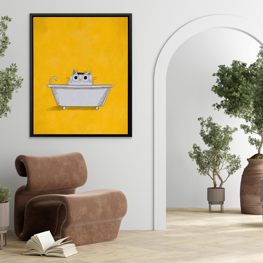 Cat in the Bath - Luxury Wall Art