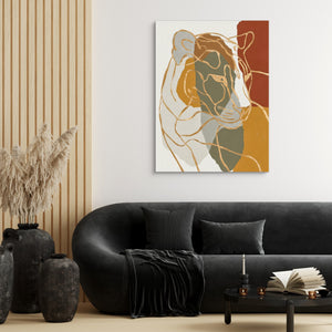 Cat Ochre Slumber — cat ochre slumber sq black couch and wood walls 1port flush print