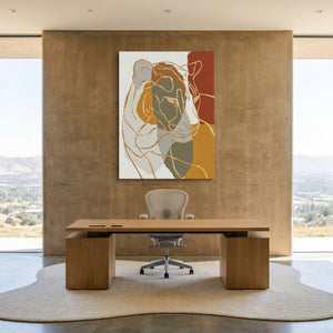 Cat Ochre Slumber — cat ochre slumber sq minimalist lux office 1port flush print