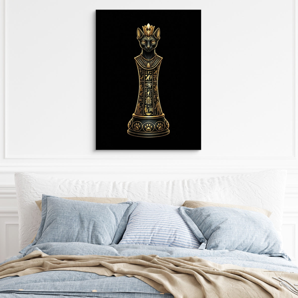 Cat Queen Regal — cat queen regal sq light blue bed 1port flush print