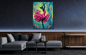Cat's Water Dance — cat's water dance lounge room blue 1port flush print