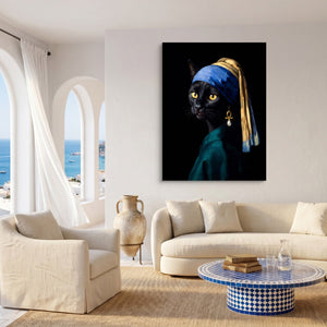 Cat with a Pearl Earring - Luxury Wall Art