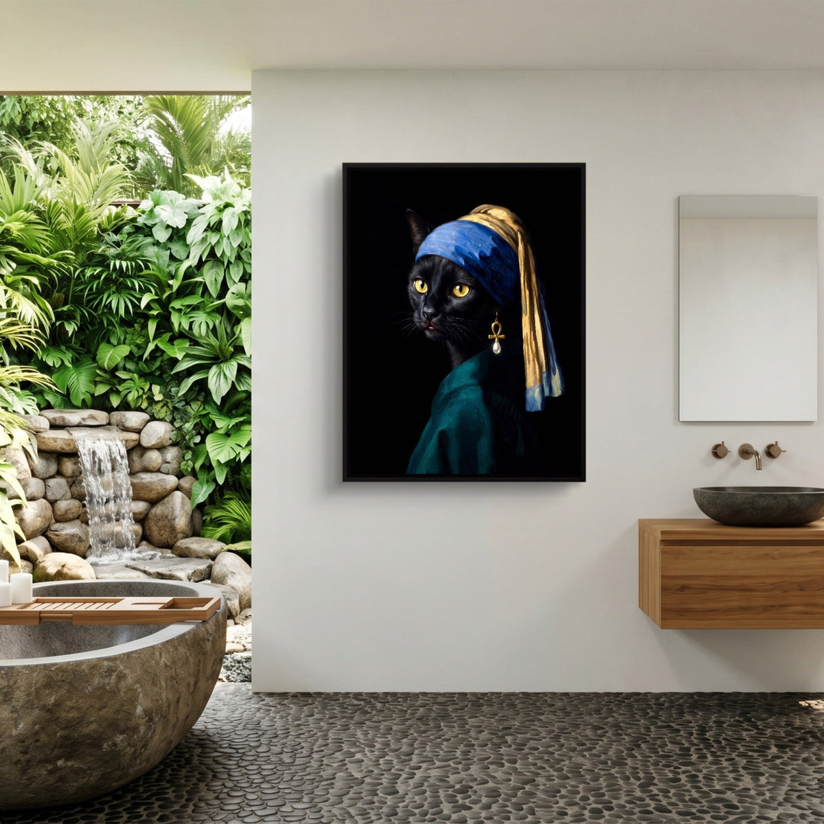 Cat with a Pearl Earring - Luxury Wall Art