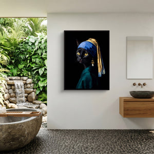 Cat with a Pearl Earring - Luxury Wall Art