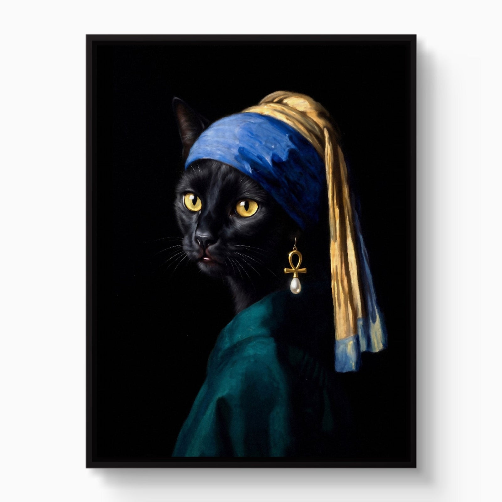 Cat with a Pearl Earring - Luxury Wall Art