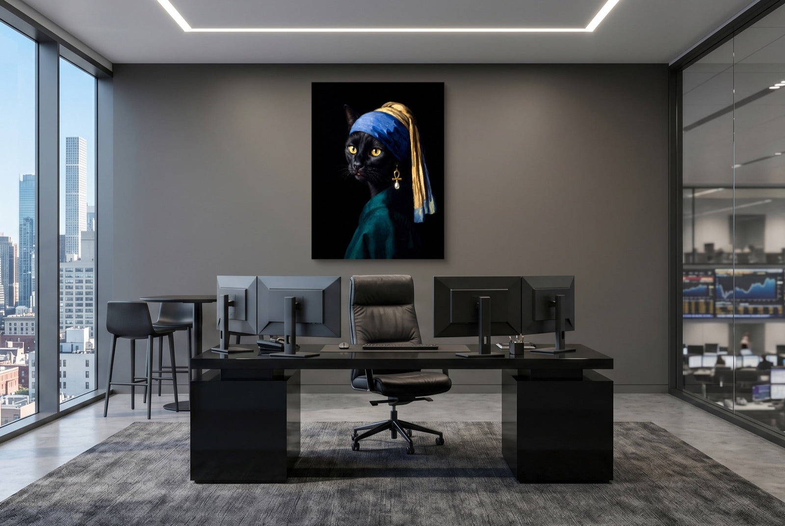Cat with a Pearl Earring - Luxury Wall Art