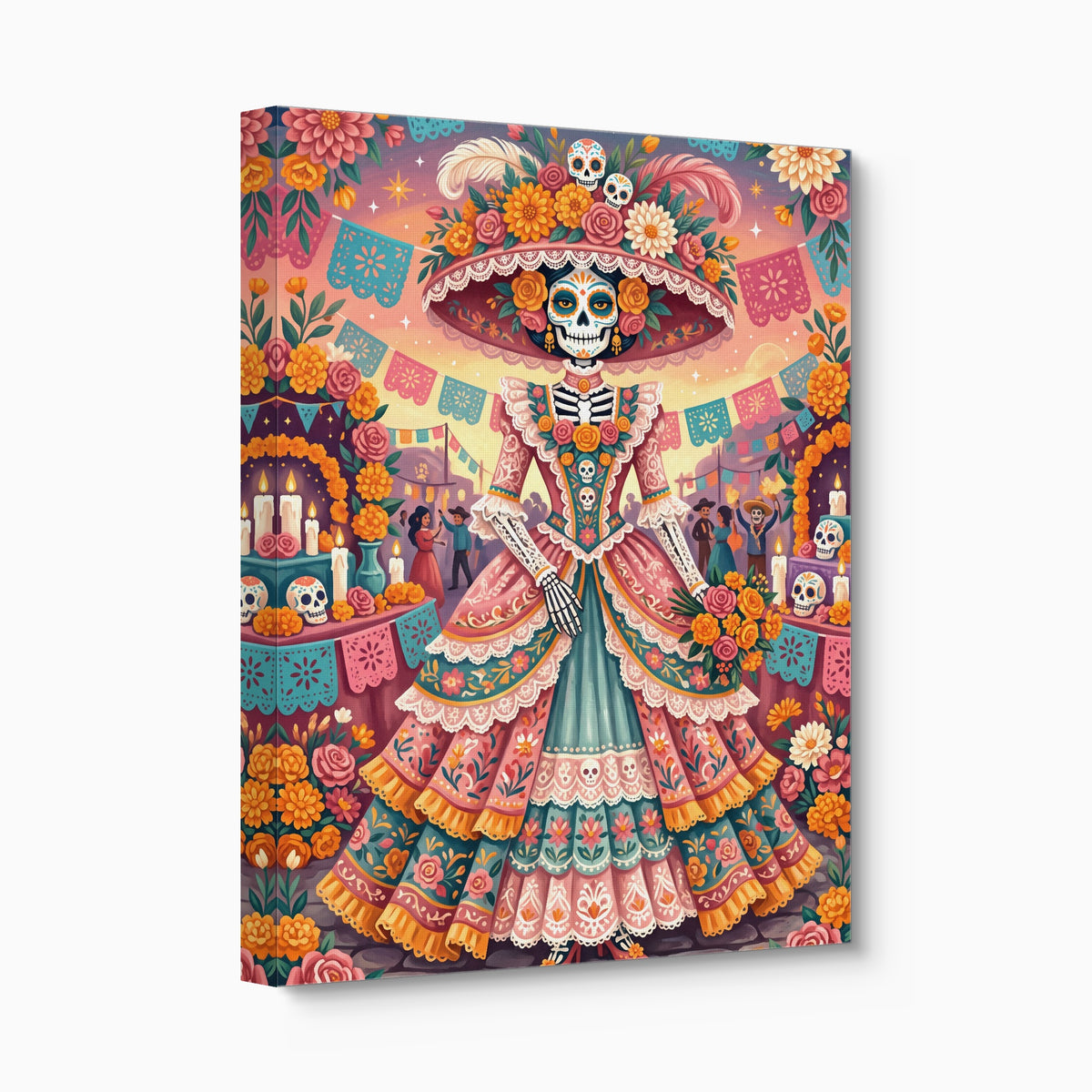 Catrina Festive Bloom — catrina festive bloom angled flush print
